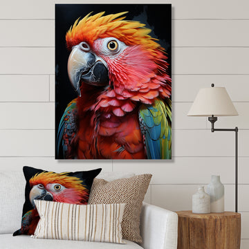 Yellow Red Parrot Colorful Parrot Pointillism - Parrot Wall Decor